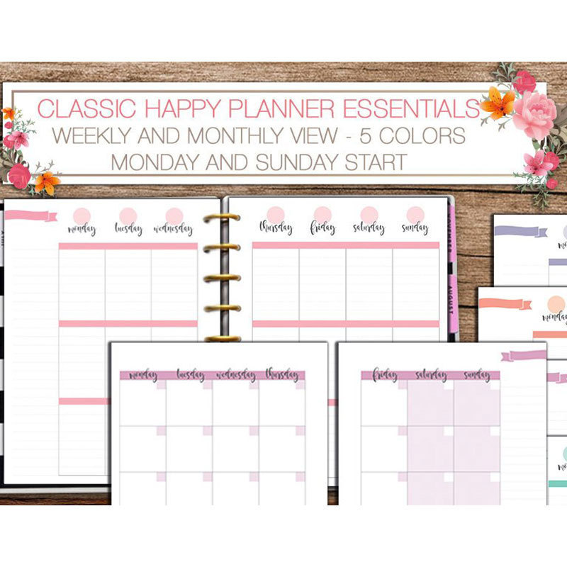 Yearly Custom Calendar Planner Ring Binder The Happy Planner Book