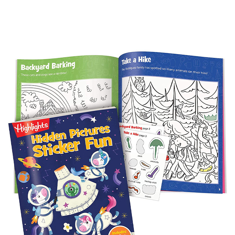 Custom Children Reusable Sticker Kids Coloring Book With Stickers ...