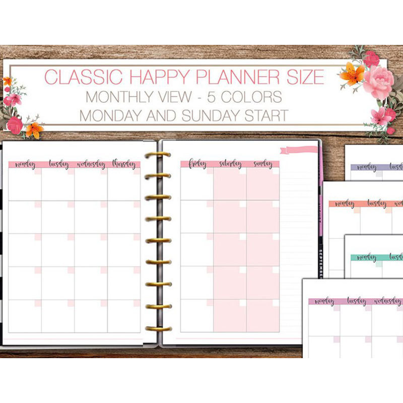 Yearly Custom Calendar Planner Ring Binder The Happy Planner Book