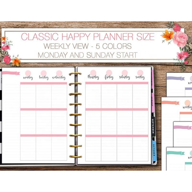 Yearly Custom Calendar Planner Ring Binder The Happy Planner Book