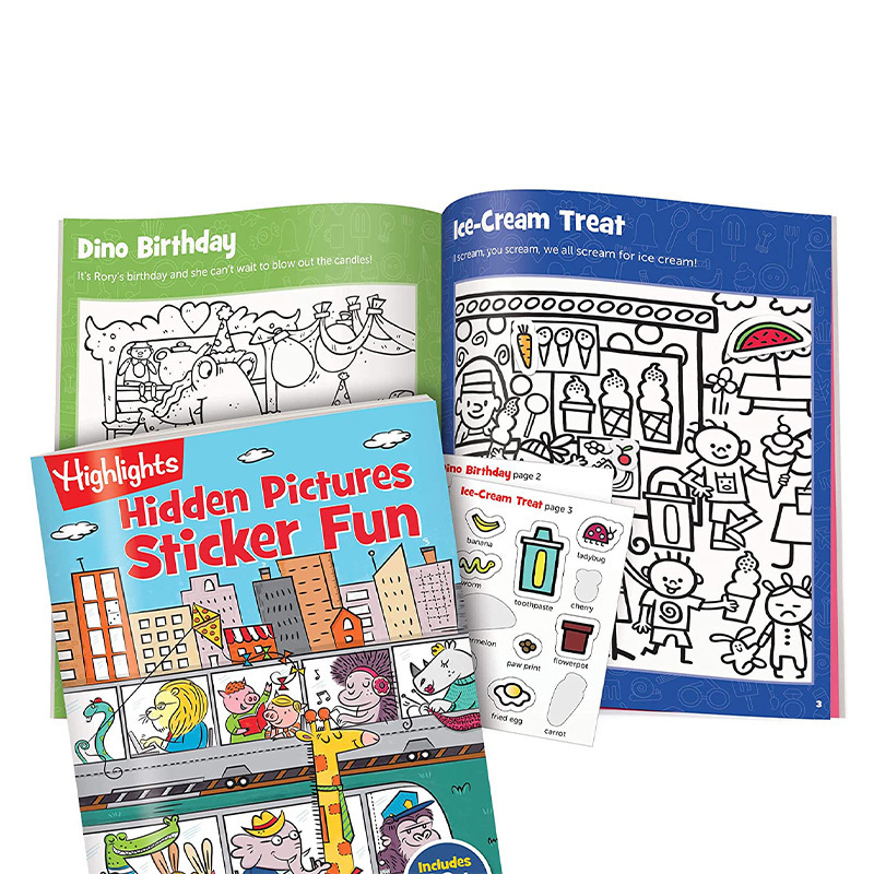 Custom Children Reusable Sticker Kids Coloring Book With Stickers ...