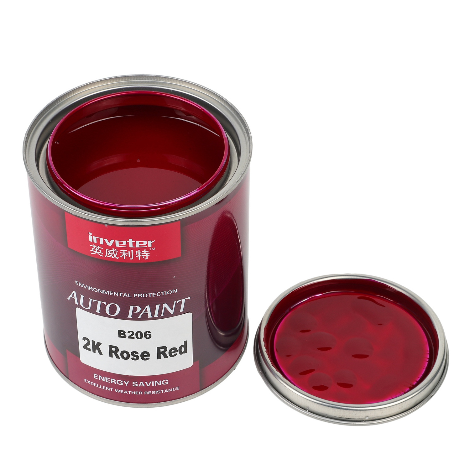 Excellent Weathering Resistance Car Body Paint 2K Car Paint Solid Color Rose Red Top Coat for Car Repair 2K Autocryl Colors