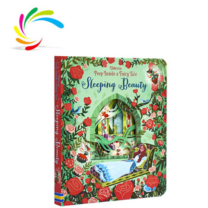 Customization high quality 3D pop up Bestseller Sleeping Beauty kids educational cardboard story book comic book in stock