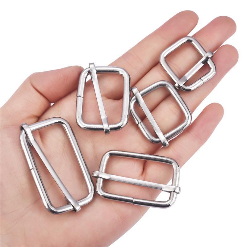 Metal Slides Tri-Glides Wire-Formed Roller Pin Leather Bag Backpack Buckles Slider Adjuster for Bag Strap Accessories