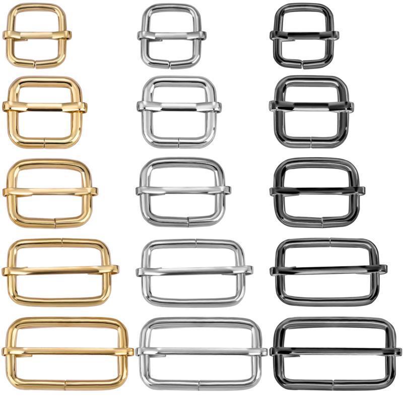 Metal Slides Tri-Glides Wire-Formed Roller Pin Leather Bag Backpack Buckles Slider Adjuster for Bag Strap Accessories