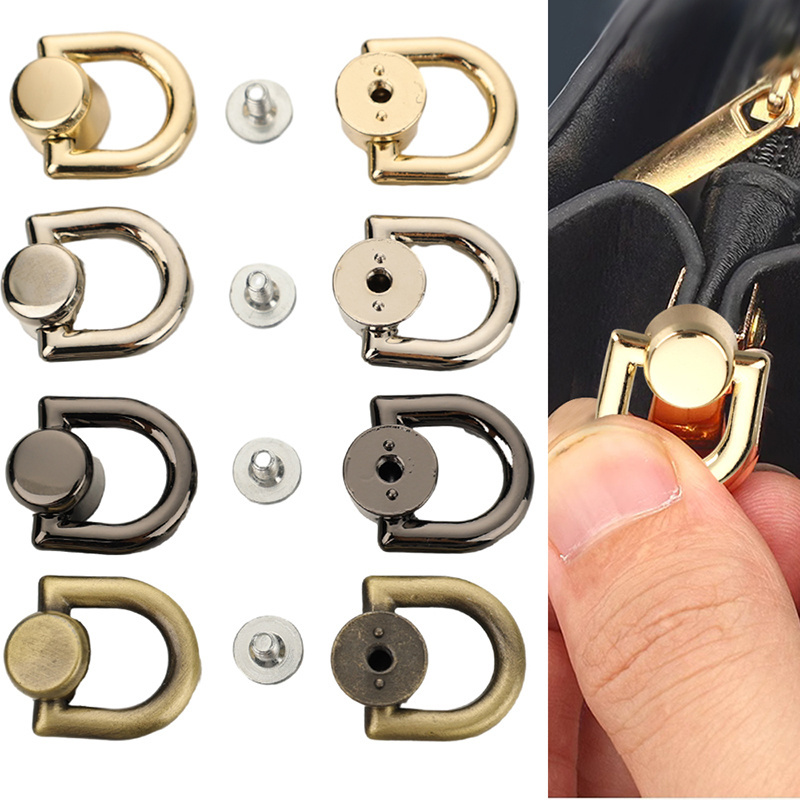 Custom Metal Strap Side Clip Edge Anchor Connector handbag Hardware Bag Screw Ring for Small Bag Purse