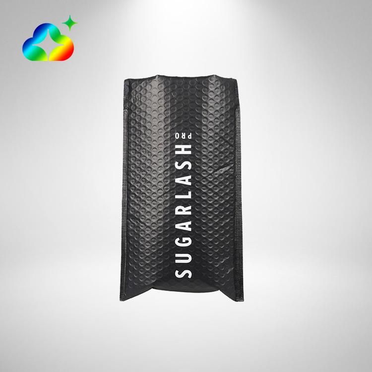 Custom 4x8 Courier Envelopes Packaging Black Biodegradable Compostable Air Bubble Mailers Printed Poly Shipping Bags With Logos