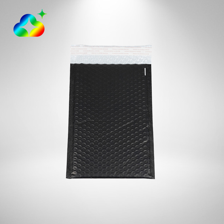 Custom 4x8 Courier Envelopes Packaging Black Biodegradable Compostable Air Bubble Mailers Printed Poly Shipping Bags With Logos