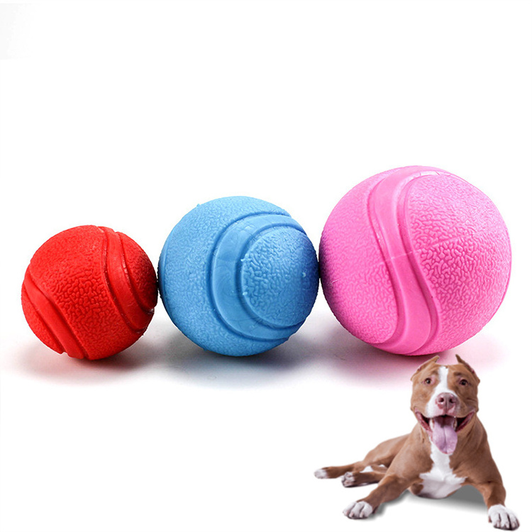 Custom durable solid play ball indestructible indestruct interactive training rubber chew dog pet toys tennis balls for dogs