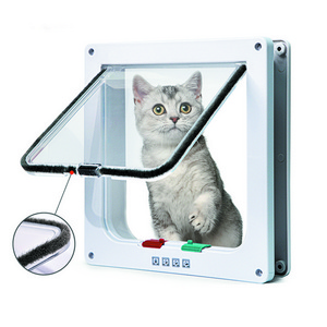 Cat Door 4 Way Locking Chatiere Pour Chat Katzenklappe Dog Puerta Para Mascotas Flap Cat Door