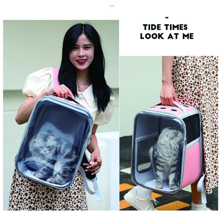 Portable pet travel transparent bag portable breathable foldable outdoor portable space cat bag backpack pet carrier