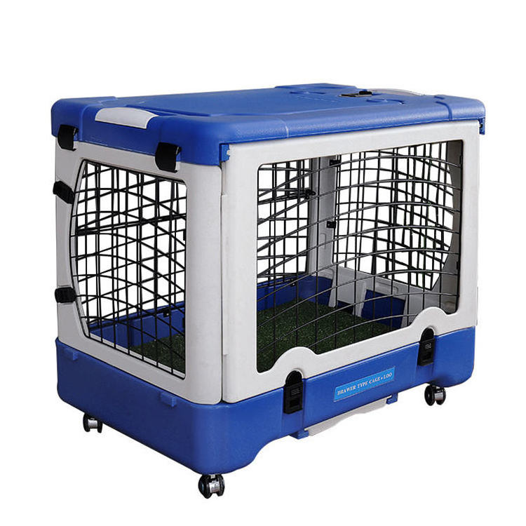 Custom xxl pet transport box collapsible crate heavy duty big metal plastic car outdoor indoor luxury foldable dog cages