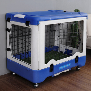 Custom xxl pet transport box collapsible crate heavy duty big metal plastic car outdoor indoor luxury foldable dog cages