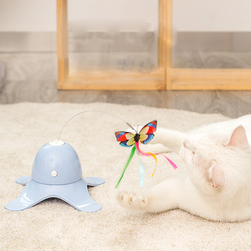 Hot Sale Factory Suppliers Electric Cat Toy Rotates 360 Degree Butterfly Interactive Funny Cat Stick