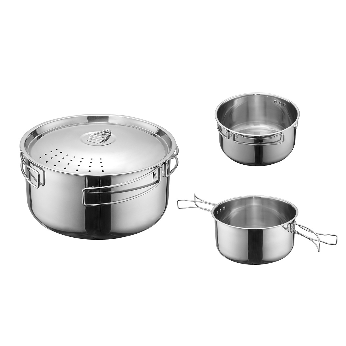 Portable Stainless Steel Outdoor Camping Cookware Mess Kit for Hiking