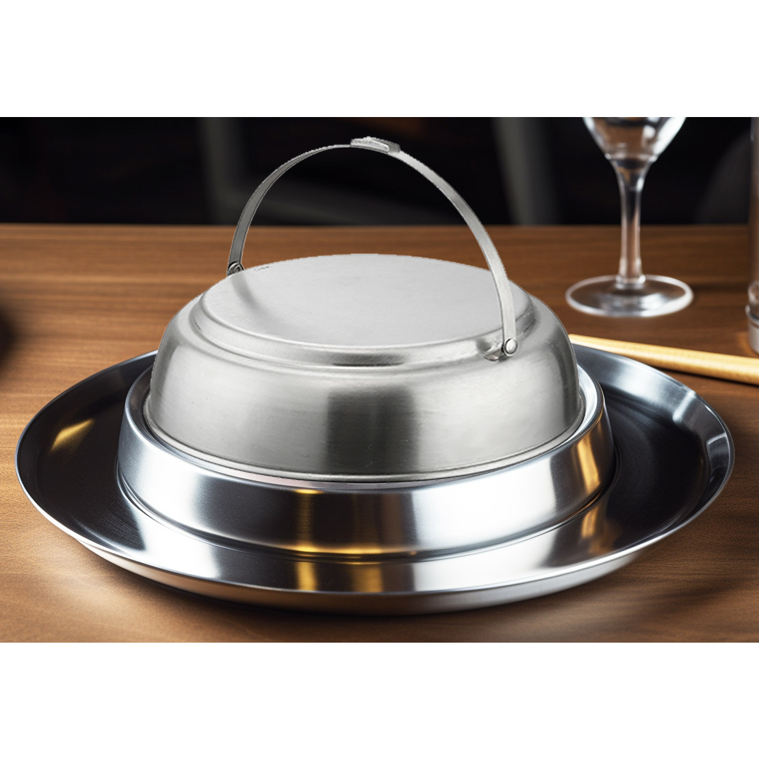 stainless steel dish plate dome serving food cover