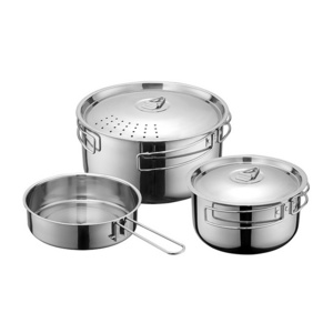 Portable Stainless Steel Outdoor Camping Cookware Mess Kit for Hiking