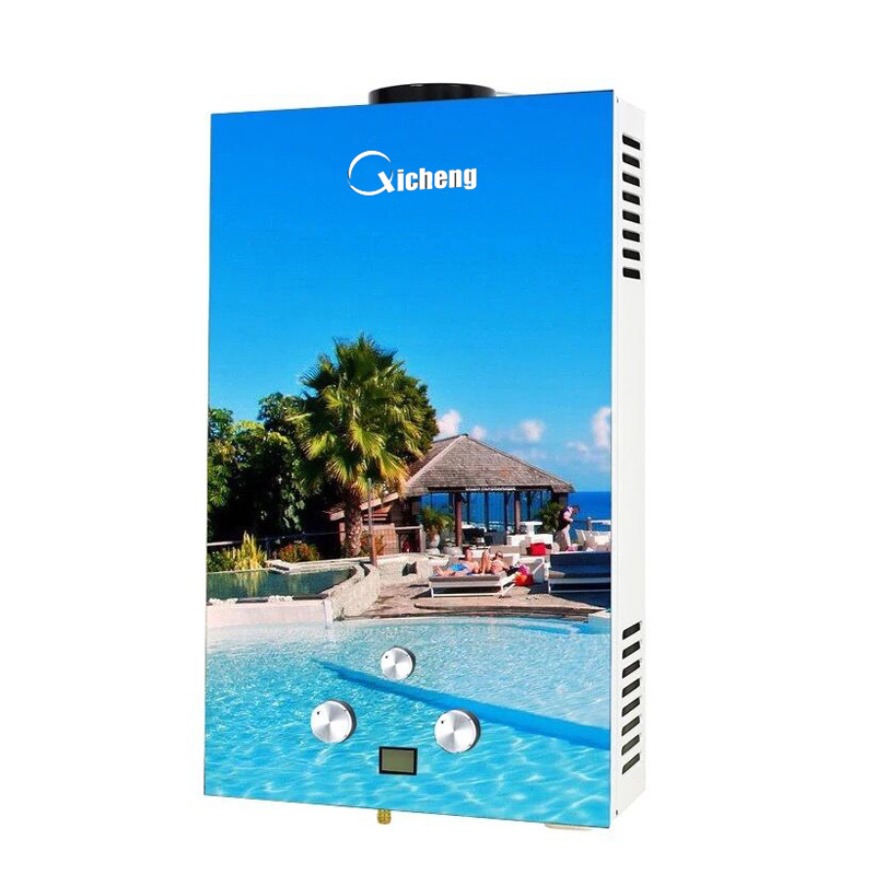 Smart hotel center battery operated digital instant gas water heater