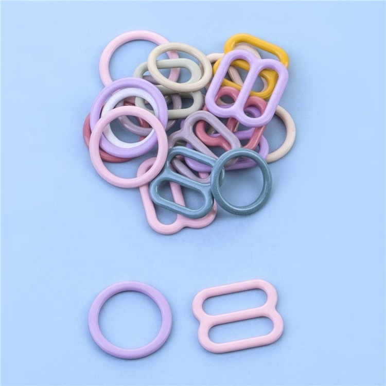 Bra Ring And Slider Iron Hooks Strap Nylon Coated Underwire Plastic Adjustable Shoulder Bra Buckles Underwear Accessories