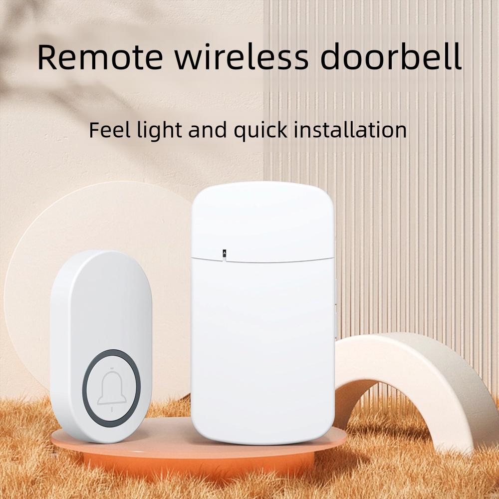 QX-101 White Battery  1 Push Button 1 Receiver  Wireless  38 Chime 90DB 200M IP44 Outdoor Waterproof Doorbell