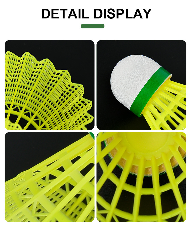 wholesale Cheap Price Training Nylon Shuttlecocks Yellow  badminton Shuttlecock