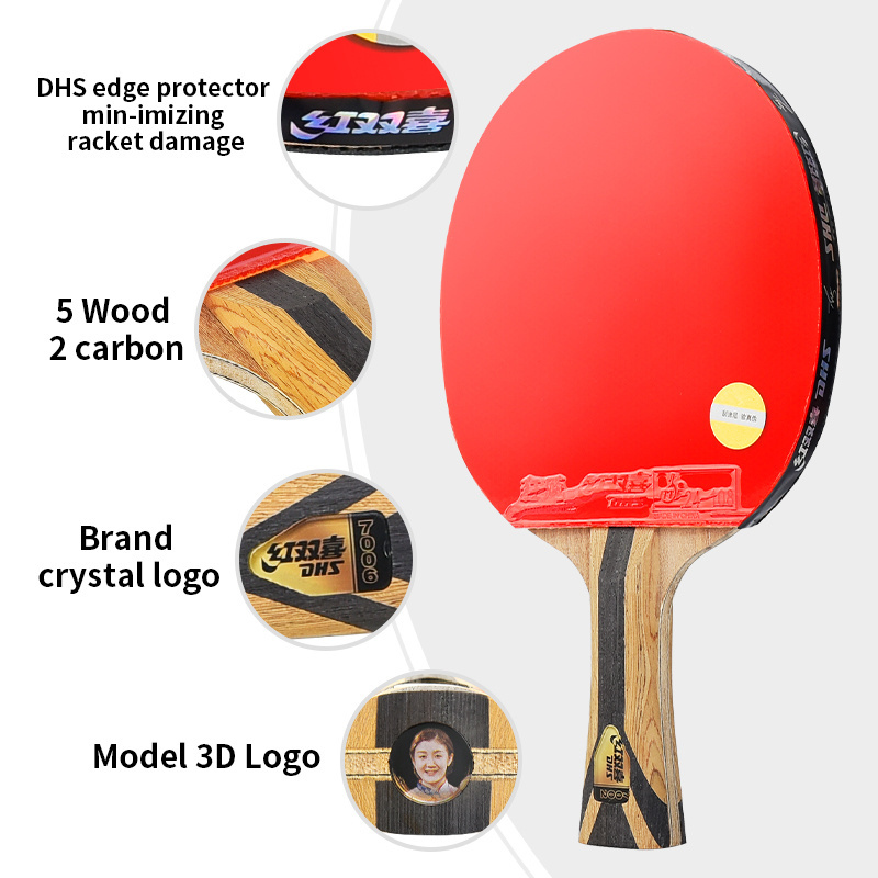 DHS/ Double Happiness 7-star 7 double-sided reverse rubber table tennis racket