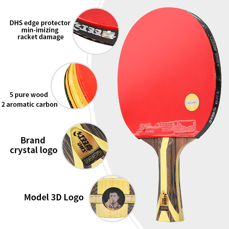 DHS/ Double Happiness 9 star 9002 horizontal grip 9006 straight grip double-sided reverse rubber table tennis racket