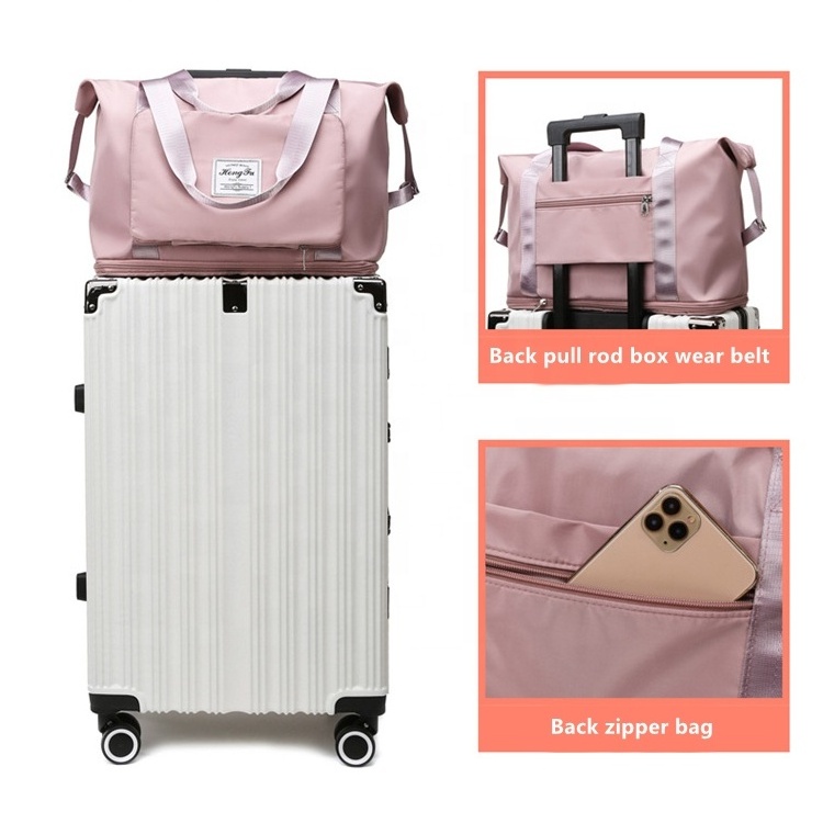 Waterproof Men Large Capacity Travel Bags Pink Travelling Gym  Sports Duffel Custom Set Foldable Other Luggage Bag