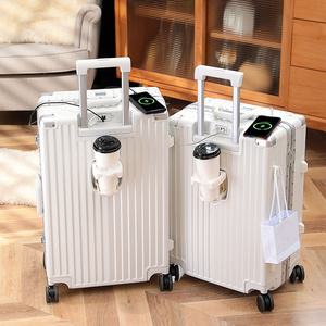 New Arrival Vintage Multifunctional pc Luggage Hardside Luggage Suitcase With Cup Holder