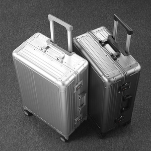 Hot-selling TSA Lock Mute Universal Wheels Aluminum Luggage Suitcase with Detachable Wheels