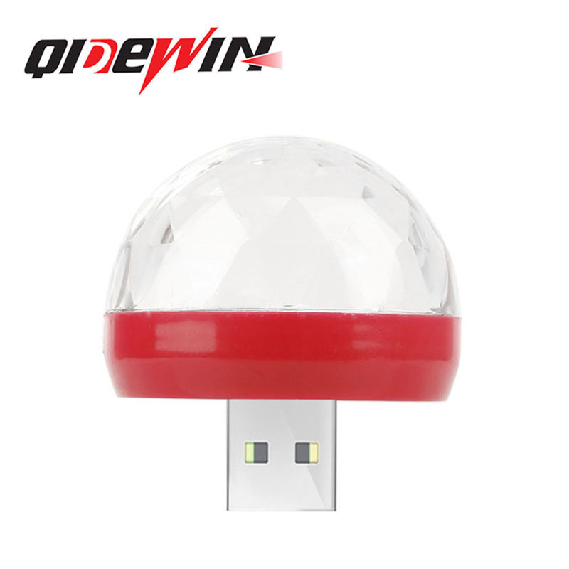 QIDEWIN DJ Disco Car Atmosphere Crystal USB Ball Light for Car decorative lights USB/iphone/Android socket 12v