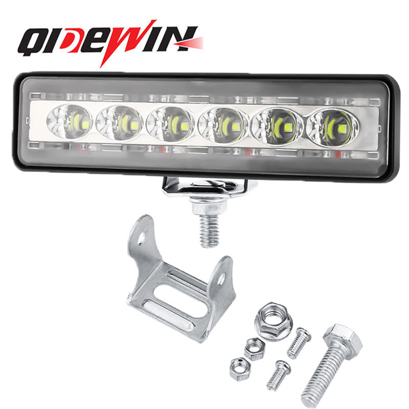 QIDEWIN high quality Flashing Strobe Led Work Light 6inch 18w Led Light 3 color Spotlight FOR SUV ATV rechargeable work light