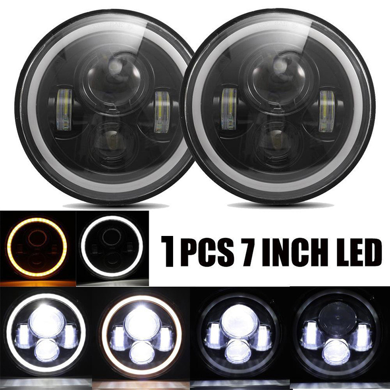 7inch Motorcycle Round LED Headlight led running work light for Offroad Lada 4x4 Niva UAZ jeeps H4 Hi Low Beam 30W DC 12V 24V