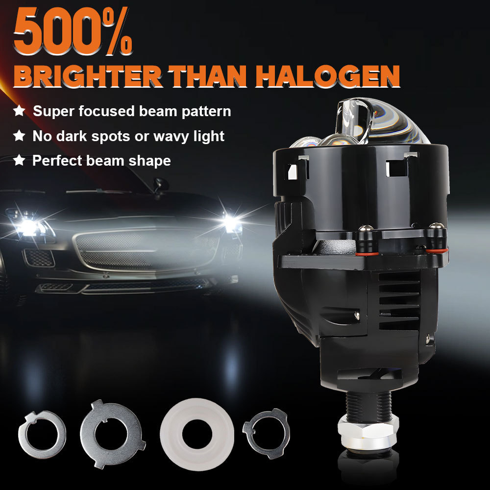 QIDEWIN super power H11 HB3 9005 hi lo beam 3 Inch 60w k201 bi led lens laser Projector led fog/driving lights