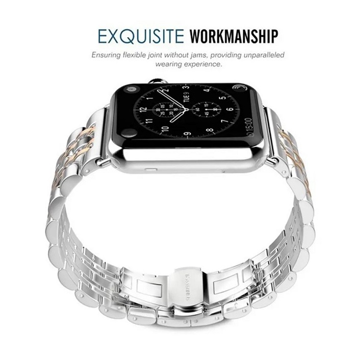 Business Links Bracelet Watch Band for iWatch Series 8 Stainless Steel Metal Strap for Apple Watch 41mm 45mm