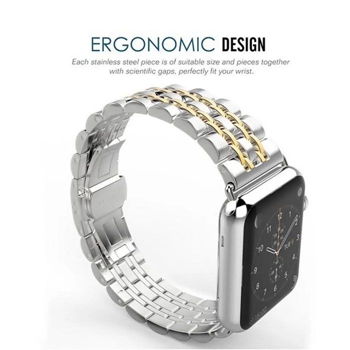 Business Links Bracelet Watch Band for iWatch Series 8 Stainless Steel Metal Strap for Apple Watch 41mm 45mm