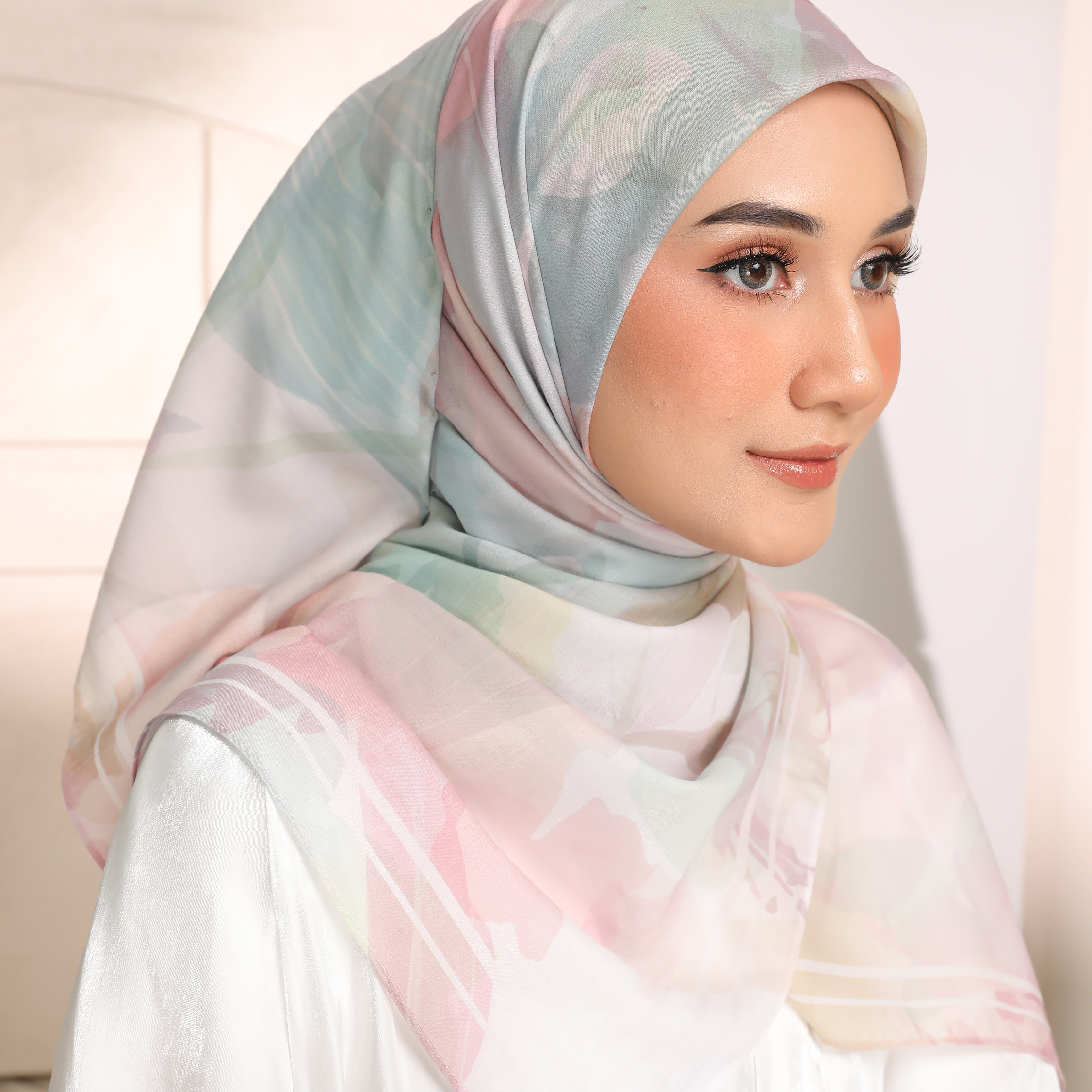 Chic easy shape malaysia swiss voile custom printed cotton voile murah japan tudung bawal cotton voile hijab