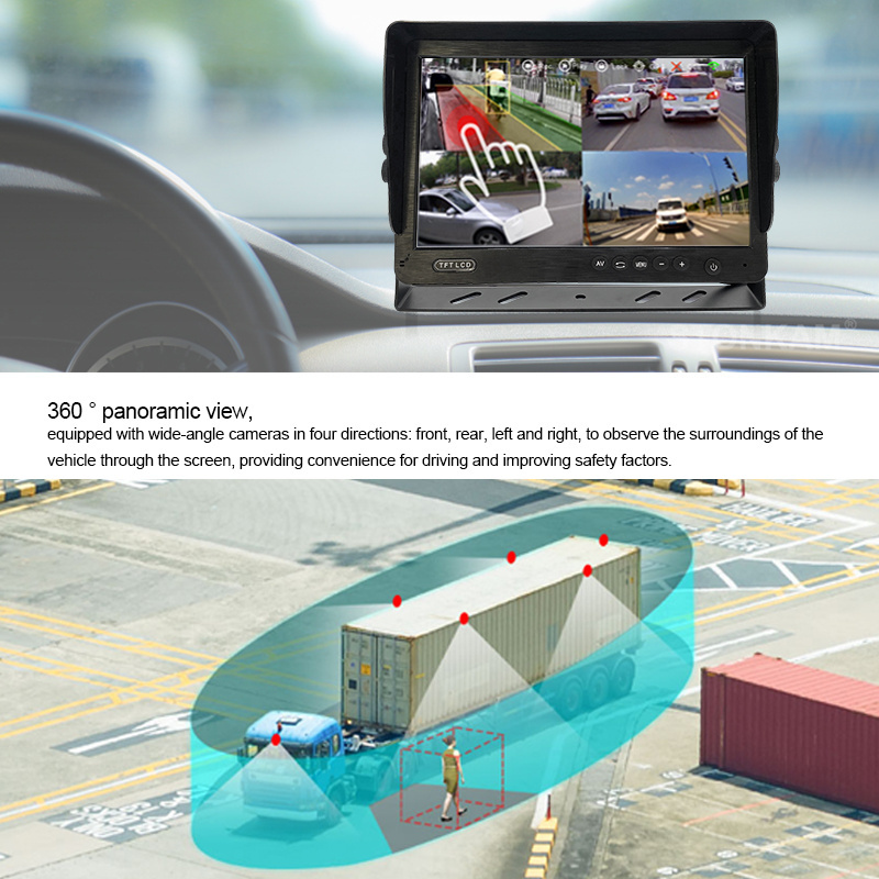 2D 3D 360 Degree Round Rear View Surround Car Reverse 4 Camera Kit Parking Sensor System Truck Backup Side 360 Car Camera System