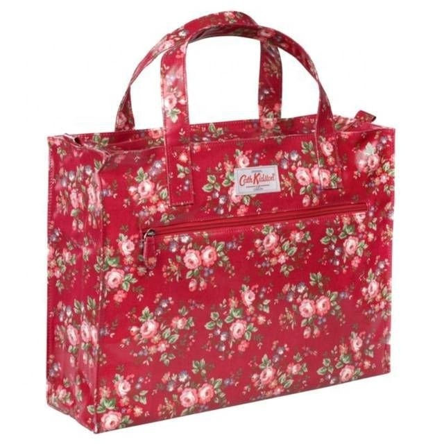 Vintage Floral Oilcloth Medium Business Tote Bag