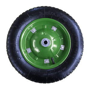 Manufacturer High Quality yellow metal rim hand truck replacement tires 3.00-8 wheelbarrow air 13 inch pneumatic rubber wheels