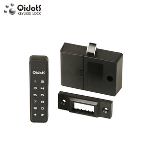 QIDOTS touch screen digital keypad wardrobe furniture lock with emergency e-key for home fitness room healthcare