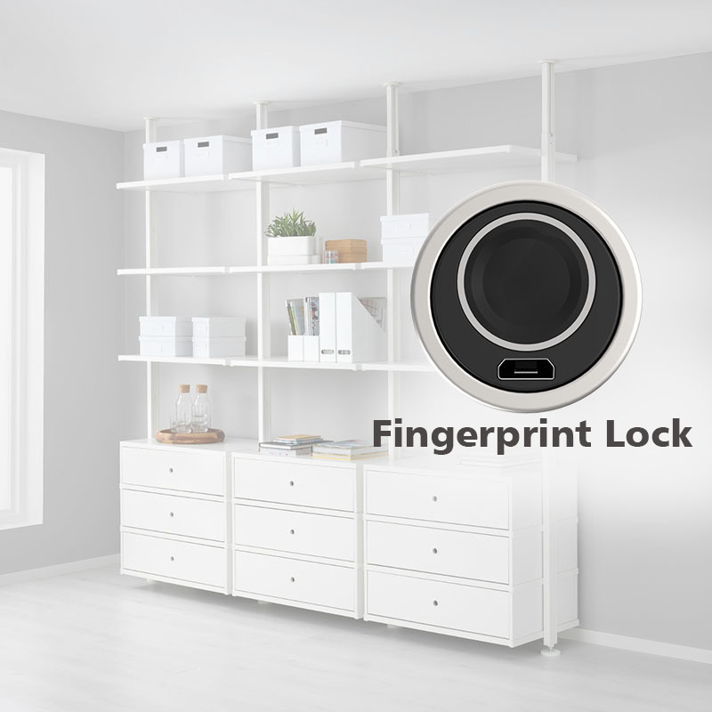 F030 Smart Cabinet Hardware Locks Keyless Fingerprint Drawer Lock Touch Screen Furniture Cabinet Lock