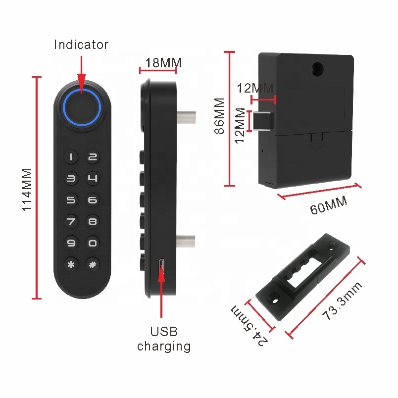 Cerradura Biometric Fingerprint keyless Smart Furniture Lock