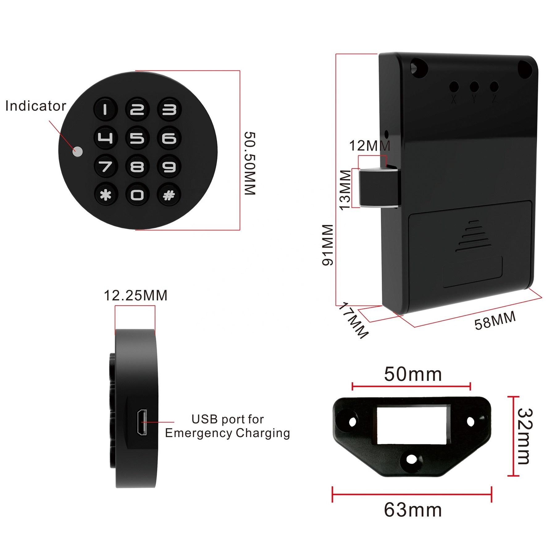 Combination Electric Coded Wooden Furniture Lock Mini Small Wardrobe Fingerprint Child Biometric Drawer Lockers Lock For Cabinet