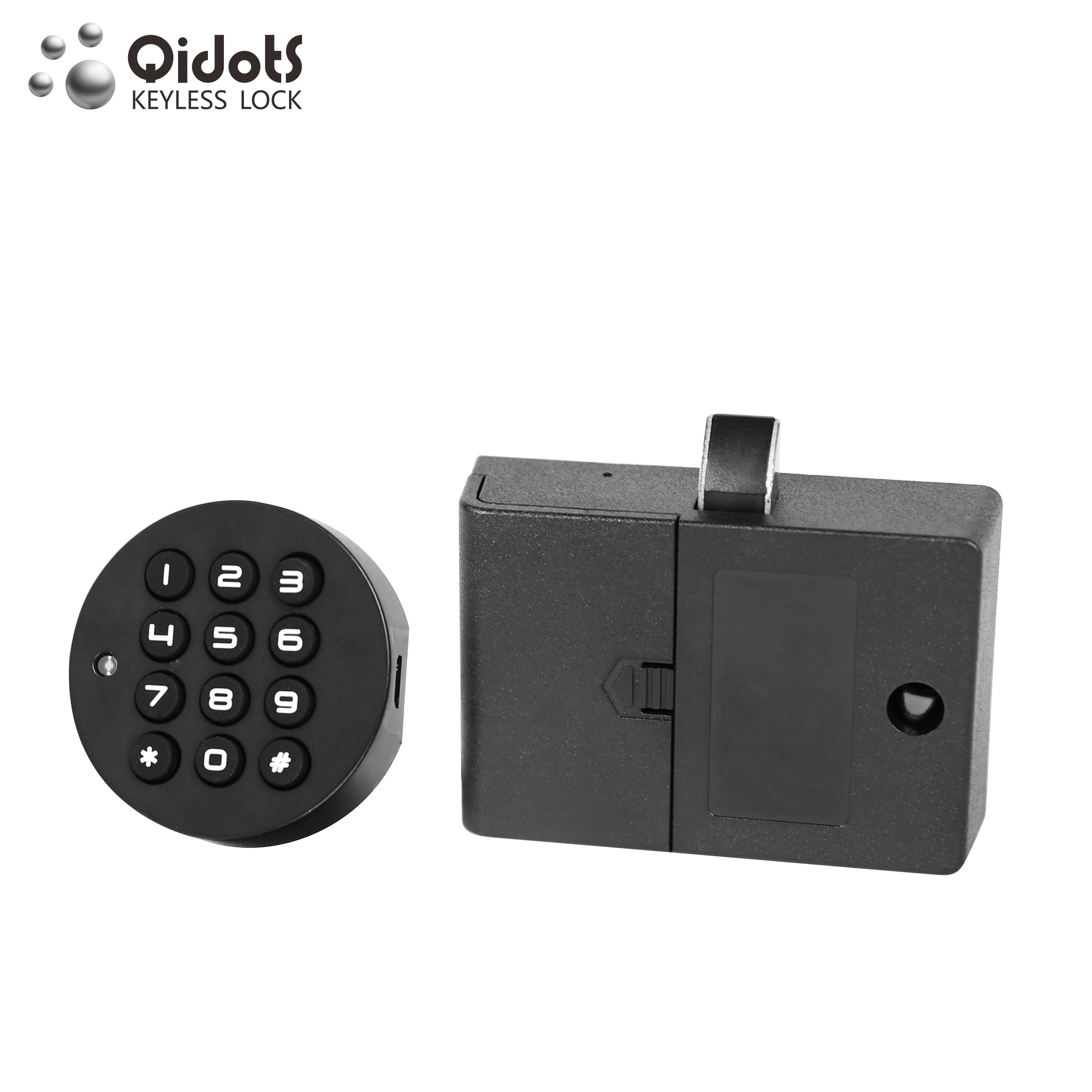 QIDOTS Mini Smart Digital keypad electronic Drawer Drawer Locker Cabinet Lock with emergency e-key for gym/spa/school/office