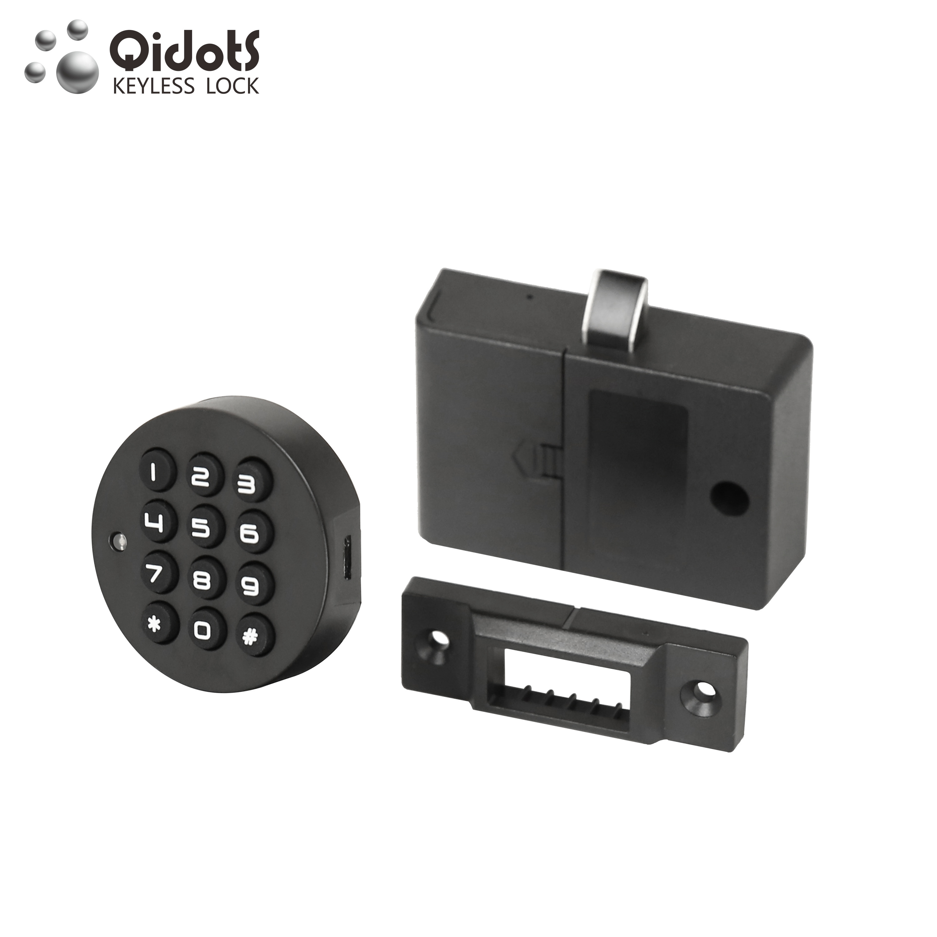 QIDOTS Mini Smart Digital keypad electronic Drawer Drawer Locker Cabinet Lock with emergency e-key for gym/spa/school/office