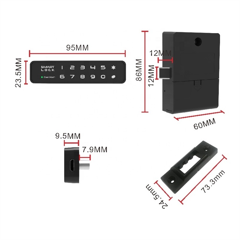 Qidots digital lock china electronic master digital password drawer locker lock