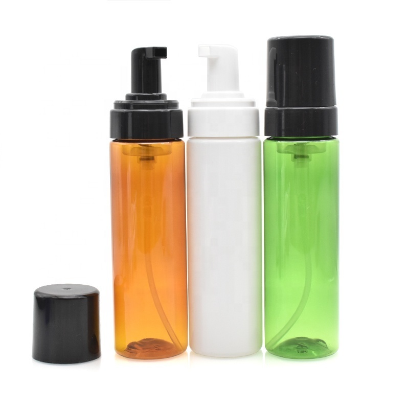 High quality 100ml 150ml PET plastic foam bottle amber blue 200ml shampoo packaging lotion pump bottle