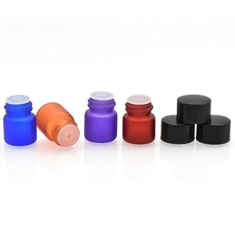 free sample 1ml matte rainbow color mini sample bottle glass essential oil perfume bottle