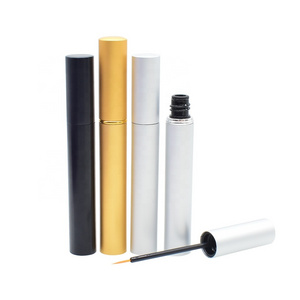 High quality 5ml cylinder dumb silver eyeliner tube eyelash growth liquid container lip liner cosmetic packaging tube